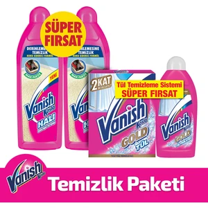Kosla Tül Toz 450 gr + Vanish Kosla Tül Parlatıcı 450 ml + Vanish Halı Şampuanı Makine 2'li
