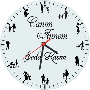 Anneler Günü Hediyesi Canım Annem İsimli Cam Duvar Saati