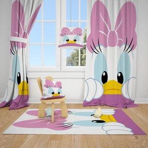 Cici Odam Fiyonklu Sevimli Ördek Çocuk Bebek Odası Fon Perde 2 Kanat