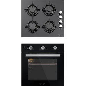2'Li Siyah Camlı Ankastre Set (A6-SF2 (MT) + KO-40 TAHDF)