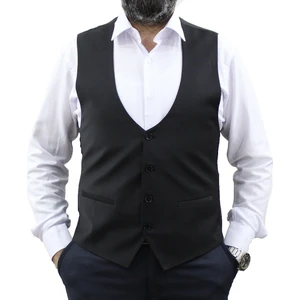 Mento Regalo Erkek Yelek U Yaka Cepken Siyah 50161