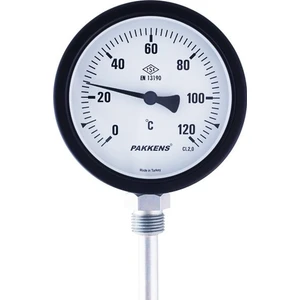 Termometre 0-120 °C Çap 100 mm Daldırma Boyu 10 cm Alttan Bağlantılı G 1/2 inç