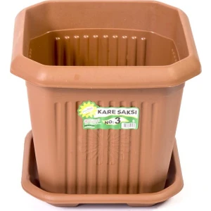 Hak Plastik Kare Saksı No 3 Klasik Bahçe Çiçek Saksısı