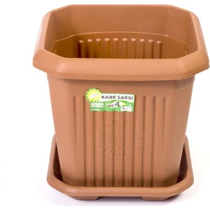 Hak Plastik Kare Saksı No 4 Klasik Bahçe Çiçek Saksısı 3'lü