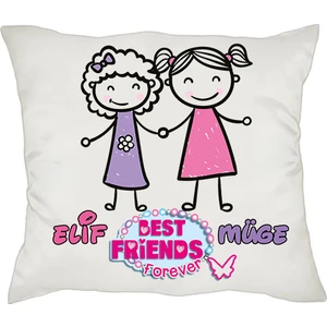 En İyi Arkadaşa Hediye İsimli Best Friend Arkadaşlık Yastığı