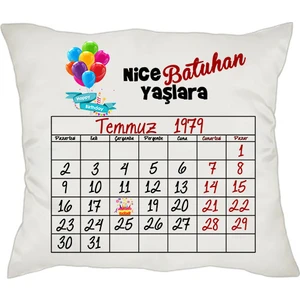 Doğum Günü Hediyesi Takvim Yaprağı İsimli Yastık