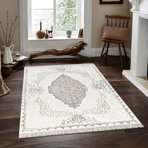Tiffany Halı Fantasia Klasik Desen Gümüş Gri Renk Halı T3022AS 150x230 cm