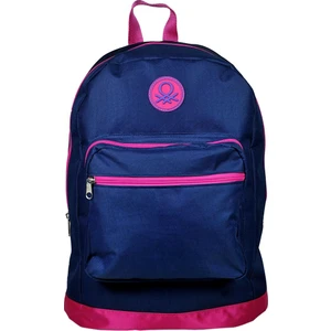 Benetton Lacivert-Pembe Üç Gözlü Sırt Çantası - 96259