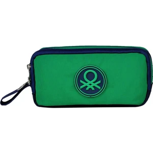 Benetton Yeşil Lacivert Kalem Çantası - 96925 - İki Bölmeli