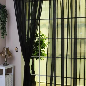 Belle Cose Hazır Siyah Tül Perde Düz Dikim 200X260 cm