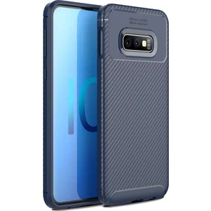 DVR Samsung Galaxy S10E Kılıf Silikon Negro Karbon Darbe Korumalı (Lacivert)