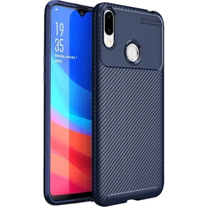 DVR Samsung Galaxy M20 Kılıf Silikon Negro Özel Karbon Fiber Darbe Korumalı (Lacivert)