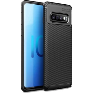DVR Samsung Galaxy S10 Kılıf Silikon Negro Karbon Darbe Emici (Siyah)