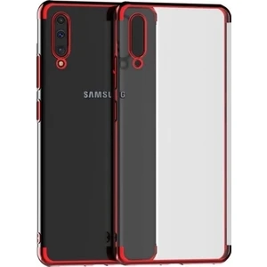 DVR Samsung Galaxy A70 Kılıf Silikon Dört Köşeli Lazer Kapak (Kırmızı) + Nano Cam Ekran Koruyucu