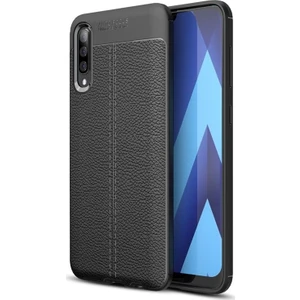 DVR Samsung Galaxy A70 Kılıf Özel Karbon Niss Deri Görünümlü (Siyah)