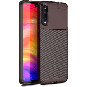 DVR Xiaomi Mi 9 Kılıf Silikon Negro Karbon Darbe Korumalı (Kahverengi)