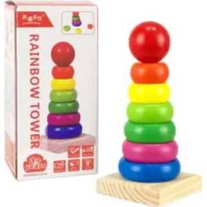 Çağrı Oyuncak Ahşap Gökkuşagı Halka Rainbow Oyuncak Eğitici Ahşap Hacı Yatmaz Oyuncak Zeka Geliştirici Oyuncak