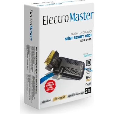 Electromaster Scart Uydu Alıcısı Tkgs'Li Uydudan Kanal