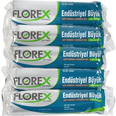 Florex Endüstriyel Büyük Siyah Çöp Torbası 65X80Cm