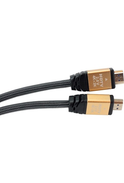 Case 4U Premium 4K HDMI 2.0 Kablo - 60 HZ - Naylon Örgülü - Altın Uçlu - 3 Metre