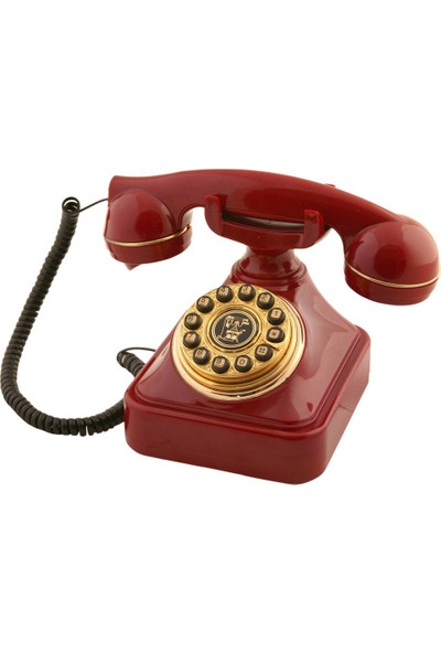 Anna Bell Bordo Eskitme Çevirmeli Klasik Telefon