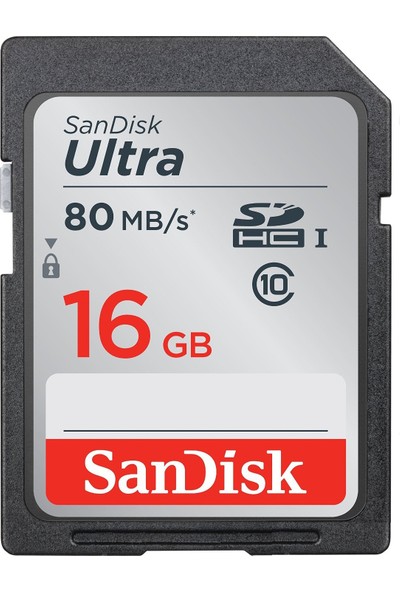 SanDisk Ultra SDHC 16GB 80MB/s Class 10 UHS-I Hafıza Kartı SDSDUNC-016G-GN6IN