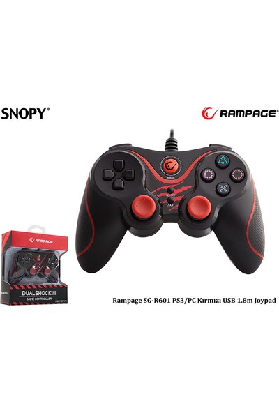 Snopy Rampage SG-R601 PS3/PC Kırmızı USB 1.8m Joypad