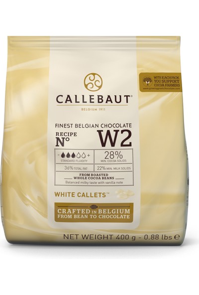 Callebaut Beyaz Çikolata W2 - 400 g