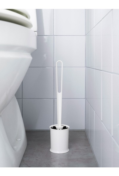 IKEA Tackan Plasti̇K Klozet Tuvalet Firçasi - Beyaz