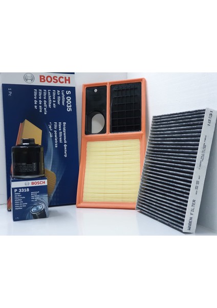 VW Polo 1.4 CGG Filtre Bakım Seti 3'lü 2009-2014 Karbonlu