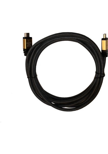 Premium 4K HDMI 2.0 Kablo - 60 HZ - Naylon Örgülü - Altın Uçlu - 5 Metre
