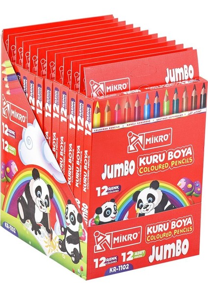 Kr-1102 Kuru Boya Jumbo 12 Renk Tamboy(T.M.)