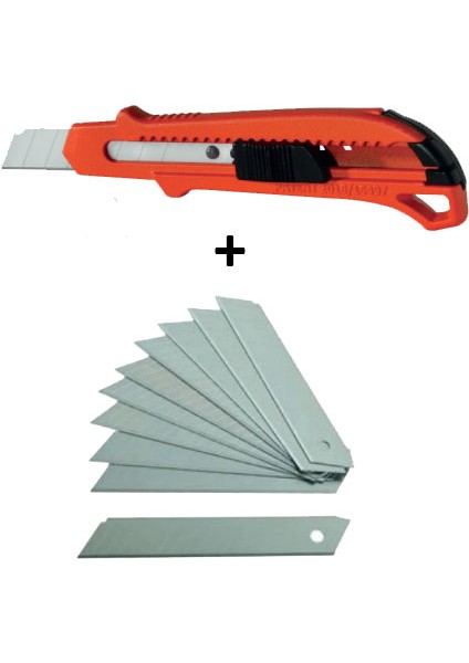Metal Gövde Maket Bıçağı + Yedek Maket Bıçağı 10 Adet Set