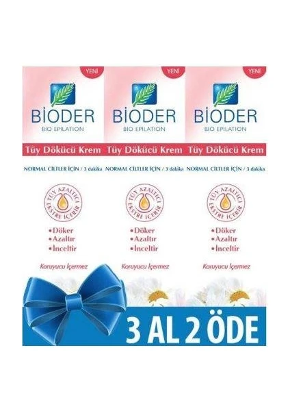 Normal Ciltler İçin Tüy Dökücü Krem 3*100 ml