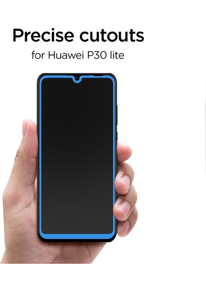 Huawei P30 Lite Cam Ekran Koruyucu Tam Kaplayan GLAS.tR Slim Full Cover Black - L39GL26019