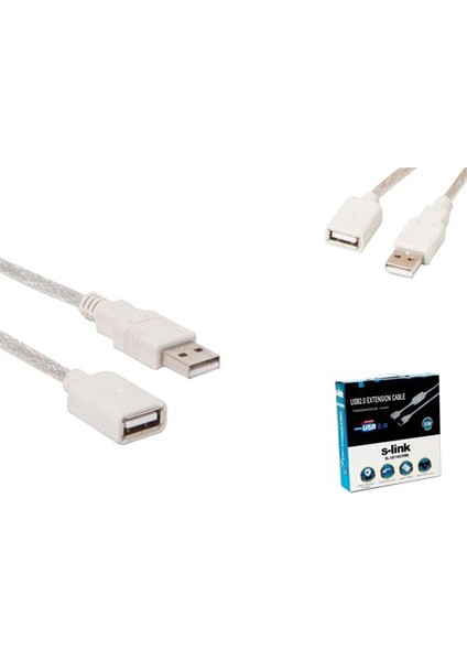 Sl-Ue145 Usb2.0 30M Şeffaf Uzatma Kablo