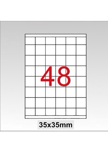 Lazer Etiket 35X35 Mm 4800 Lü Paket