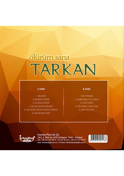 Tarkan - Ölürüm Sana (Plak)