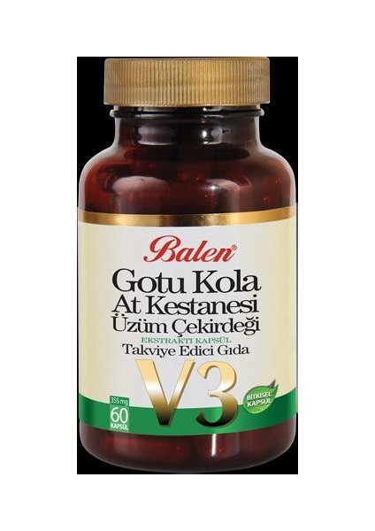 Gotu Kola&At Kestanesi&Üzüm Çekirdeği Ekstraktı Kapsül 355 Mg 60 Kapsül