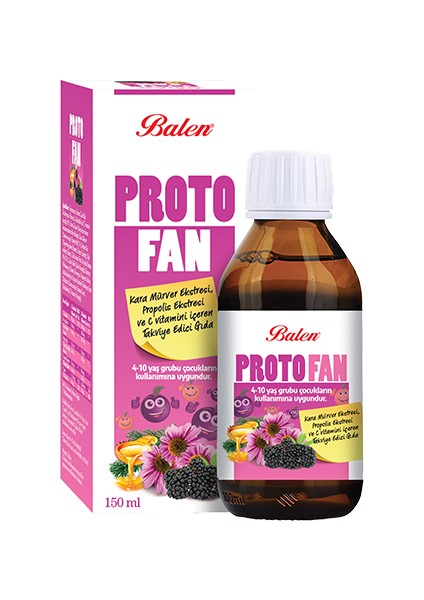 Protofan Kara Mürver Ekstresi, Propolis Ekstresi Ve C Vitamini İçeren Takviye Edici Gıda 150 Ml