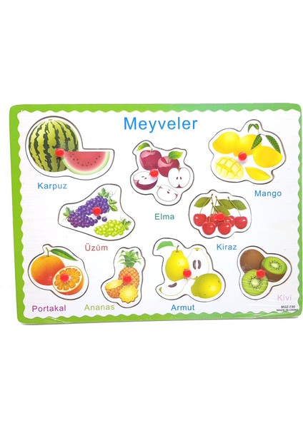 Ahşap Tutmalı Eğitici Yapboz Meyveler