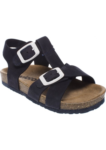 905.19Y.089 Bebe Deri Lacivert Çocuk Sandalet