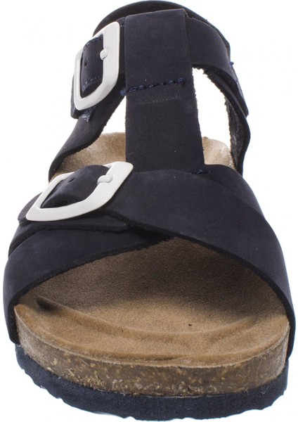 905.19Y.089 Bebe Deri Lacivert Çocuk Sandalet modelleri