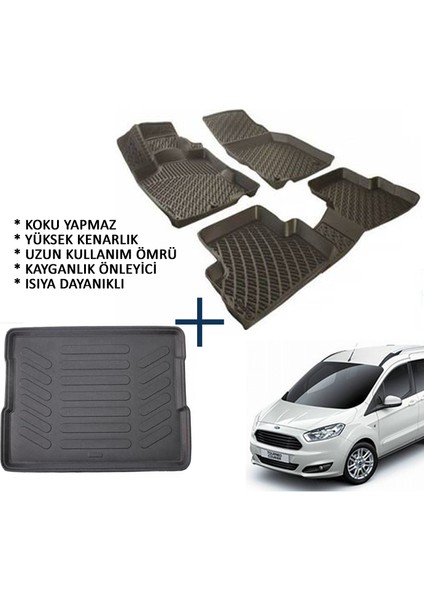 Ford Courier 3D Oto Paspas Ve 3D Bagaj Havuzu (2014 Ve Üzeri)