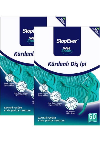 Well Tooth Kürdanlı Diş İpi 100 Adet Ekonomik Ambalaj