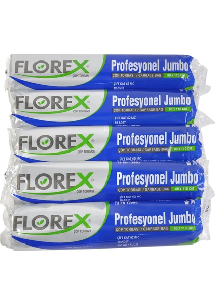 Profesyonel Jumbo Siyah Çöp Torbası 80x110 cm 5 Rulo