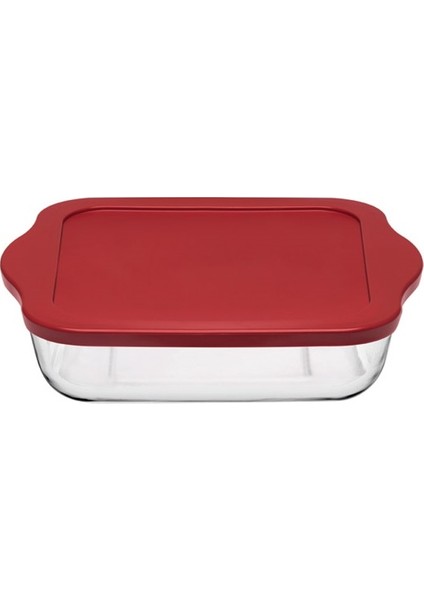 Plastik Kapaklı Kare 22 cm Tepsi