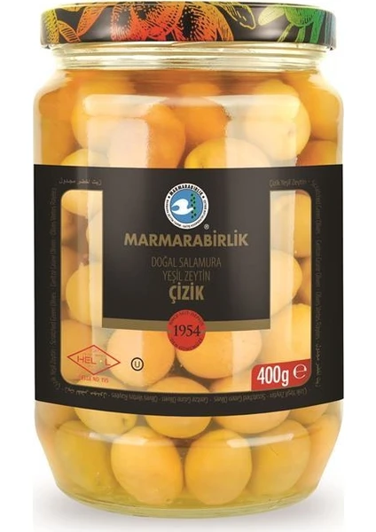 M Boy Çizik Doğal Yeşil Zeytin 400 gr