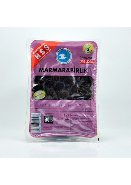 Siyah Zeytin S291-320/KG 500 gr Hss