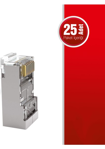 QPort Q-J625M CAT6 25 Adet Metal Konnektör